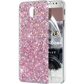Coque Samsung Galaxy J7 2017, Mince Étui En Silicone Souple Paillette Strass Brillante Bling Bling Glitter De Luxe,Tpu Housse Etui De Protection Pour Samsung Galaxy J7 2017 (Rose)[Porte3427]