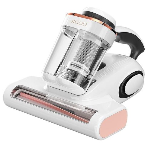 JIGOO J300 Nettoyeur d'acariens intelligent à double tasse avec aspiration de 13 kPa, capteur d'acariens, rouleau de brosse en métal, air chaud de 55 ¿