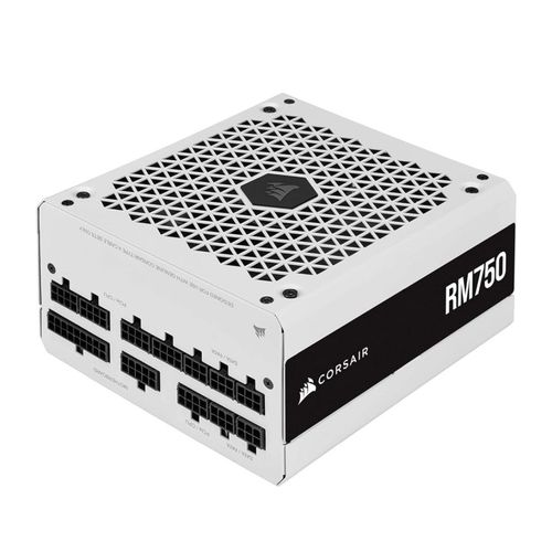 Corsair RM750 (2021), RM Series, 750 Watts 80 Plus Gold Alimentations ATX Entièrement Modulaires (Trois Connecteurs EPS12V, Fonctionnement Silencieux, Mode Zero RPM, Condensateurs 105 °C) Blanc