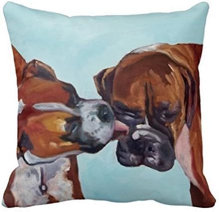 B Lyster Shop G390j Boxer Dogs Pet Portrait Taie D'oreiller Décoration De La Maison Taie D'oreiller 18 X 18