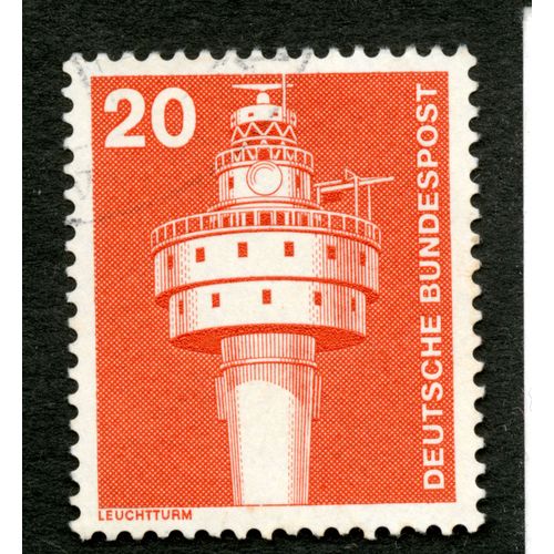 Timbre Oblitéré Deutsche Bundespost, Leuchtturm, 20