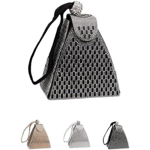 Sac de soirée de luxe en forme de pyramide avec strass, sac à main tendance pour cocktail, fiançailles, sac triangulaire pour soirée