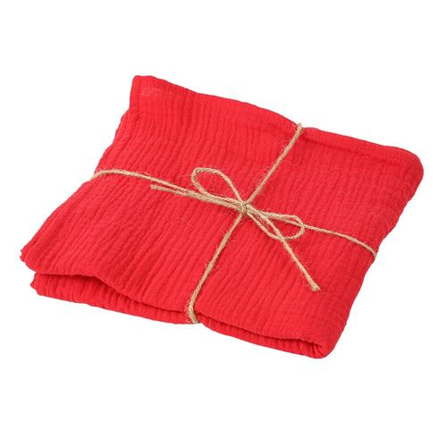 4 Serviettes Gaze De Coton Lavable 40cm Rouge