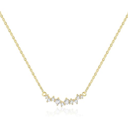 Meimieshop-Colliers Femmes Or Argent,Collier En Cristal Étincelant De Clavicule,Colliers Réglables,Hypoallergénique,14k Plaqué Or,Regali Di Natale Per Donne Ragazze Adolescenti Figlia