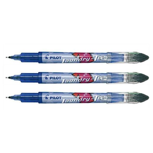 Pilot Lot De 3 Stylos Pour Marquage Textile Laundry-Tec Pointe Aiguille Noir