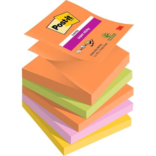 Post-It Pack 5 Bloc Adhésif Super Sticky Z-Notes 76 X 76 Mm Boost Collection