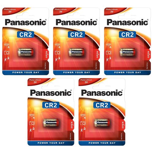 Panasonic Lot de 5 Piles Photo Power CR2 Lithium 3 V
