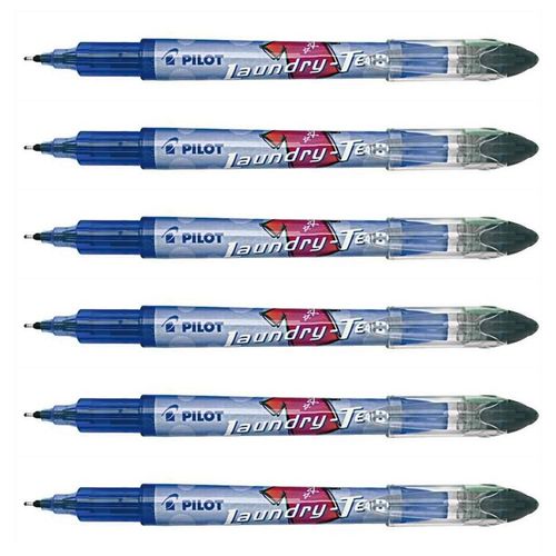 Pilot Lot De 6 Stylos Pour Marquage Textile Laundry-Tec Pointe Aiguille Noir