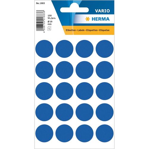 Herma Étiquettes Multi-Usages, Diamètre: 19 Mm, Bleu Foncé