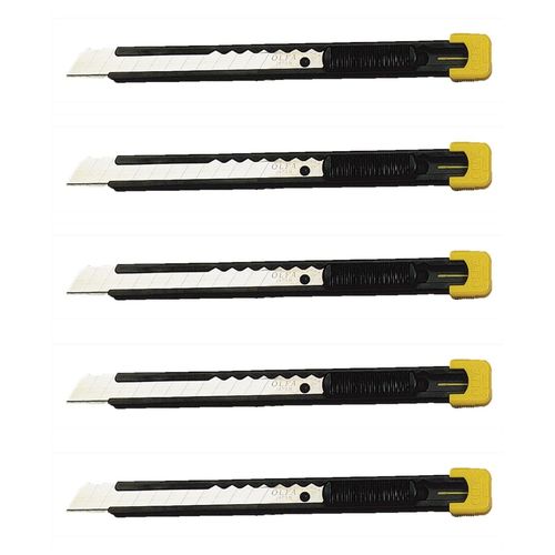 Olfa Lot De 5 Cutters Model S Acier Lame Ab 9mm Noir Jaune