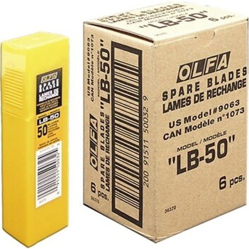 Olfa Lot De 6 Etuis Plastique Lb-50 De 50 Lames De Cutter 18 Mm
