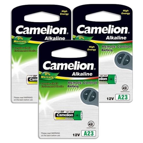 Camelion Lot de 3 Blisters de 1 pile alcaline 12V A23