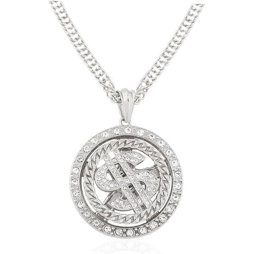 Meimieshop-Collier Hip Hop Homme Femme,Collier Dollar Bling Bling,Chaine Deguisement,Chaîne Avec Signe Dollar Rappeur,Accessoires De Rappeur,Chaine Hip Hop,Chaîne Avec Pendentif Dollars Pour Fête