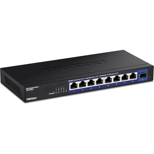 meimieshop-Teg-S5091 Switch 2,5G Non Géré À 9 Ports Avec Port Sfp+ 10G,8 Ports 2,5Gbase-T,Capacité De Commutation De 60 Gbit/S,Sans Ventilateur,Montable Au Mur,Noir