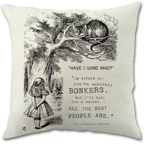 Alice Au Pays Des Merveilles Coton Taie D'oreiller Personnalisée Doux Fermeture Éclair Taie D'oreiller Housse De Coussin (50 Cm X 50 Cm)