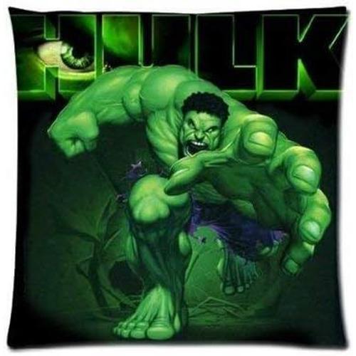 Taie D'oreiller The Avengers Green Marvel, Super-Héros Hulk, Super Cadeaux, Couverture Confortable, Impression Hd (60cm X 60cm)