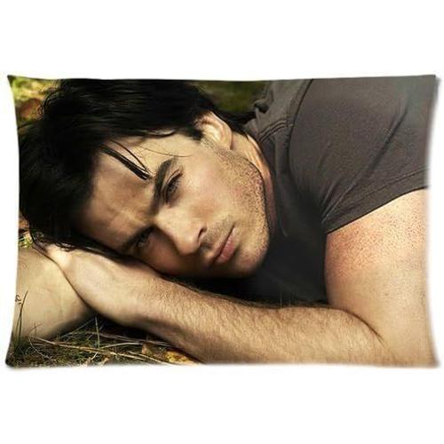 Taie D'oreiller À Fermeture Éclair Personnalisée Vampire Diaries Damon Salvatore Ian Somerhalder (50 Cm X 75 Cm)