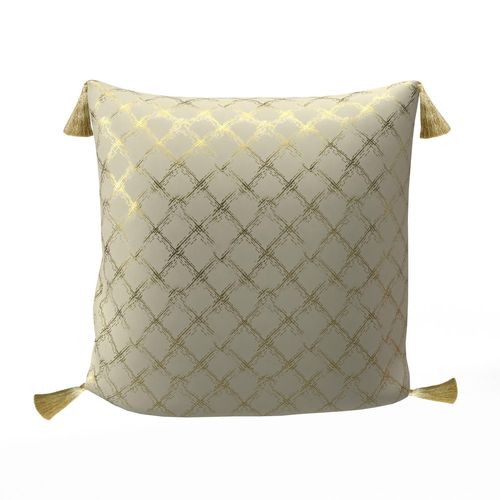 Coussin Festif En Pur Coton 40x40 Cm Celeste Or, Par Soleil D'ocre