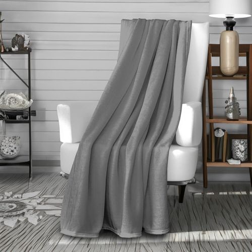 Couverture Flanelle 180x220 Cm Calin Gris, Par Soleil D'ocre