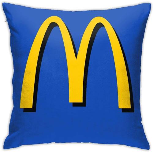 Mcdonalds Logo Imprimé Design Coton Lin Décoratif Taie D'oreiller Housse De Coussin Décor À La Maison Pour Canapé Voiture Chambre (55 Cm X 55 Cm)