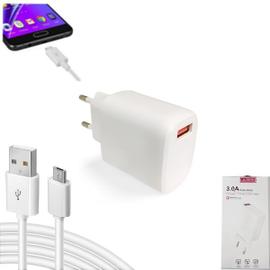 Chargeur Samsung Galaxy Note 10.1 P600 Charge Rapide AFC 2A Blanc + cable  1,5 M USB-micro USB