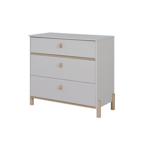 Commode 3 Tiroirs Bois/Gris Clair - Tresor