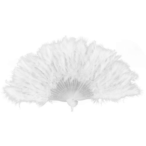 Dames Feather Fan Des Années 1920 Burlesque Déguisement Accessoire De Costume - Blanc