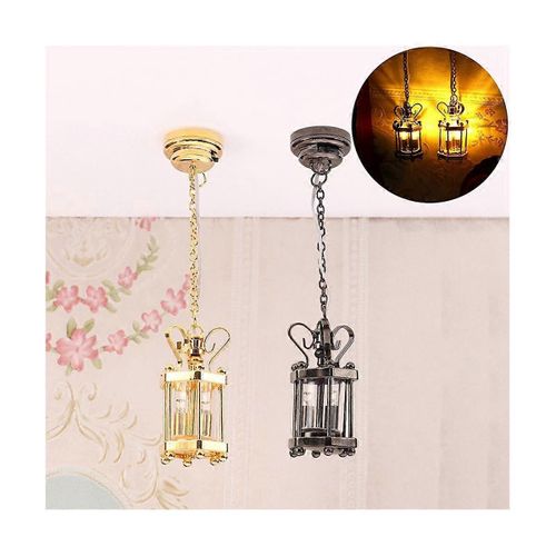 1 : 12 Miniature Lampe Verre Abat-Jour Plafonnier Lustre Led Lumière Applique Murale Éclairage Modèle A