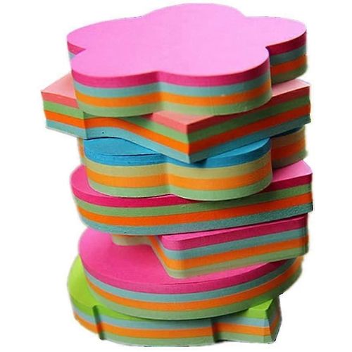 6 Pads Creative Sticky Notes 3x3 100 Feuilles/Pad, Papillon #39;, Vêtement #39;, Coeur #39;, Feuilles #39;, Pomme #39;, Fraise #39;, Ours #39;, Fleur De Prunier #39;, Etc. Formes Aléatoires
