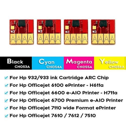 Pour puce permanente de cartouche HP 932 933 XL pour puce de réinitialisation automatique de l¿imprimante HP Officejet 6100 6600 6700 7110 7610 7612 7510 7512 puces de réinitialisation automatique de