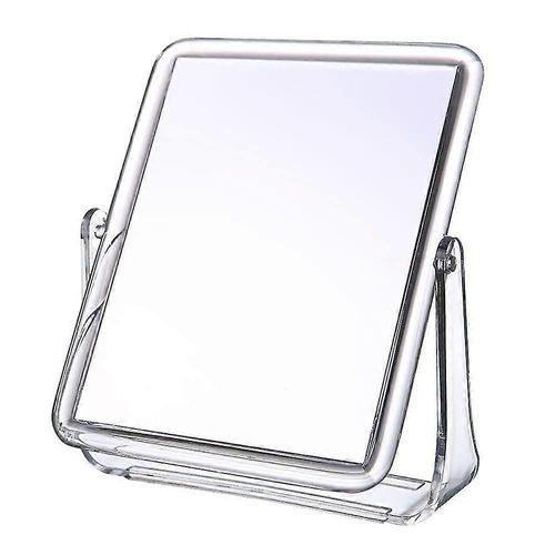 Miroir de maquillage rotatif à 360° Miroir de maquillage de bureau double face Miroir de table pliable Miroir complet du corps Miroir cosmétique Miroir autoportant pour salle de bain