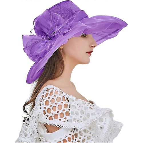 Femmes D¿Été Bibi Chapeau Soleil Église Mariage Chapeau Large Bord Cocktail Tea Party Chapeau Femmes Fantaisie Chapeaux