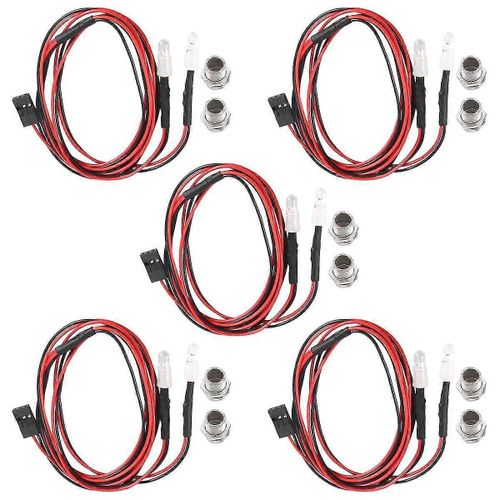 5PCS 2LED 5mm Phares RC Accessoire LED Lumières pour 1/10 Modèle Drift Voiture Véhicule, Coloré