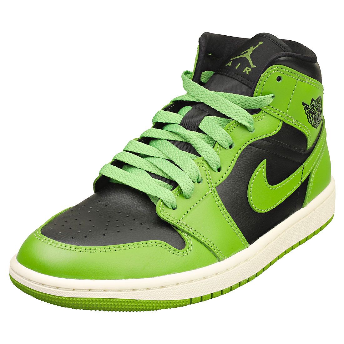 neon green and black jordan 1