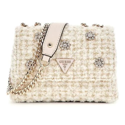GUESS Sac à épaule crème doré pour femme - Everlee Mini Convertible Xbody Flap Bag Ivory 310237