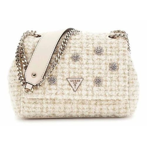 GUESS Sac à épaule crème doré pour femme - Everlee Convertible Xbody Flap Bag Ivory 310245