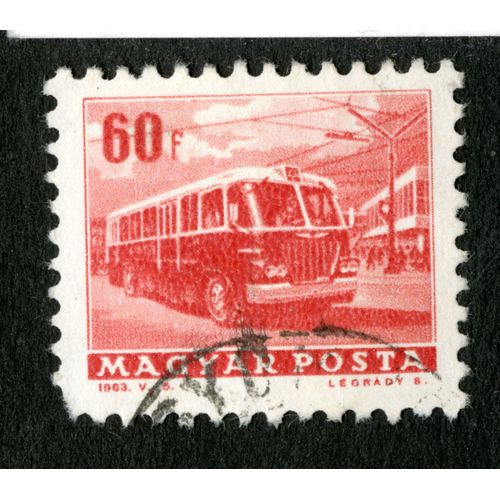 Timbre Oblitéré Magyar Posta, 60 F, 1963,