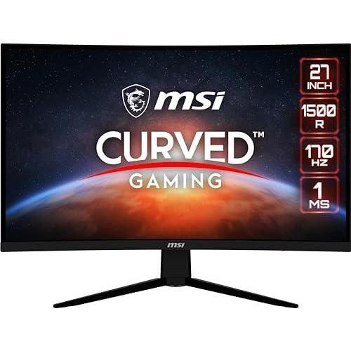 MSI G273CQ - Écran LED - jeux - incurvé - 27" - 2560 x 1440 WQHD @ 170 Hz - VA - 300 cd/m² - 3000:1 - 1 ms - 2xHDMI, DisplayPort - casque - noir