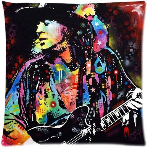Stevie Ray Vaughan Taie D'oreiller Voiture Canapé Taille Housse De Coussin Personnalisé Taie D'oreiller Coton Ligne Housse De Coussin 20 "X 20" (50x50 Cm)