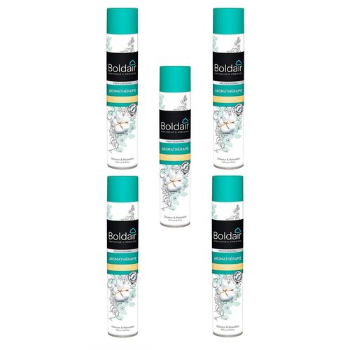 BOLDAIR Lot de 5 Désodorisants Aromathérapie 500 ml parfum Activ Fleurs de coton