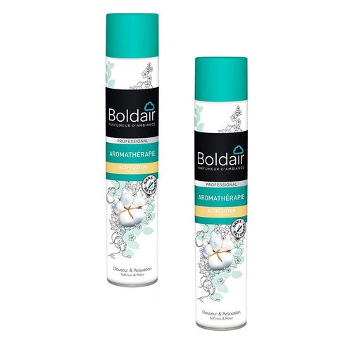 BOLDAIR Lot de 2 Désodorisants Aromathérapie 500 ml parfum Activ Fleurs de coton
