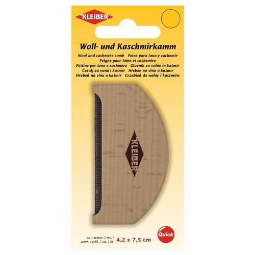 Kleiber Peigne En Bois Pour Laine Et Cachemire Marron 4,2 X 7,5 Cm