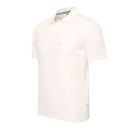 Cappuccino Italia Caorle Cable Knit Polo Blanc