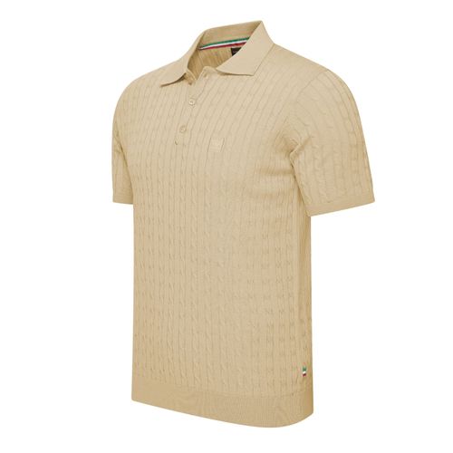 Cappuccino Italia Caorle Cable Knit Polo Noir