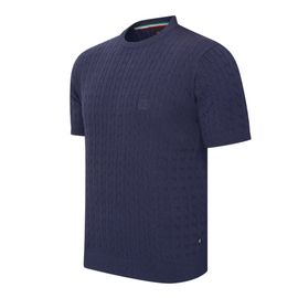 Cappuccino Italia Loreto Cable Knit Tee Bleu