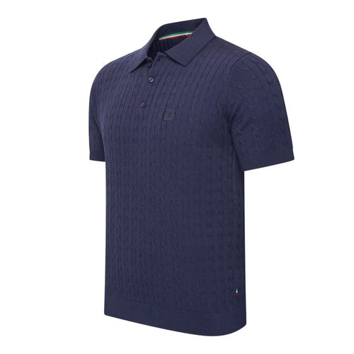 Cappuccino Italia Caorle Cable Knit Polo Bleu
