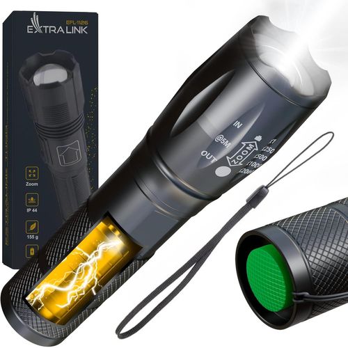 meimieshop-Lampe Torche À Piles 200 Lumens,Lampes De Poche Led Haute Puissance 10 W,5 Modes De Lumière-Sos Et Stroboscopique,Mise Au Point Réglable,Anti-Choc,Compacte-Pour Urgence,Camping