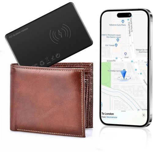 meimieshop-Tracker Card Wallet Fin,Carte De Suivi De Portefeuille Fine,Étiquette Rechargeable Slim Avec Bluetooth Compatible Avec Localiser(Uniquement Ios),Ip67 Étanche,Pour Bagages,Passeports