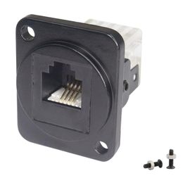 meimieshop-Rj11 Panneau Montage Téléphone Adaptateur Cat3 Rj11 6P4C Femelle À Bornes À Sertir Sans Soudure Connecteur Module,Panneau Xlr Panneau/D Panneau Montage,Pour Téléphone Télécopieur Modem