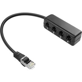 meimieshop-Adaptateur Rj45 Vers Rj11 Rj45 8P8C Mâle 1 À 4 Rj11 6P2C Femelle Convertisseur Ethernet Connecteurs Téléphoniques Adaptateur Répartiteur Pour Service Réseau À Téléphone